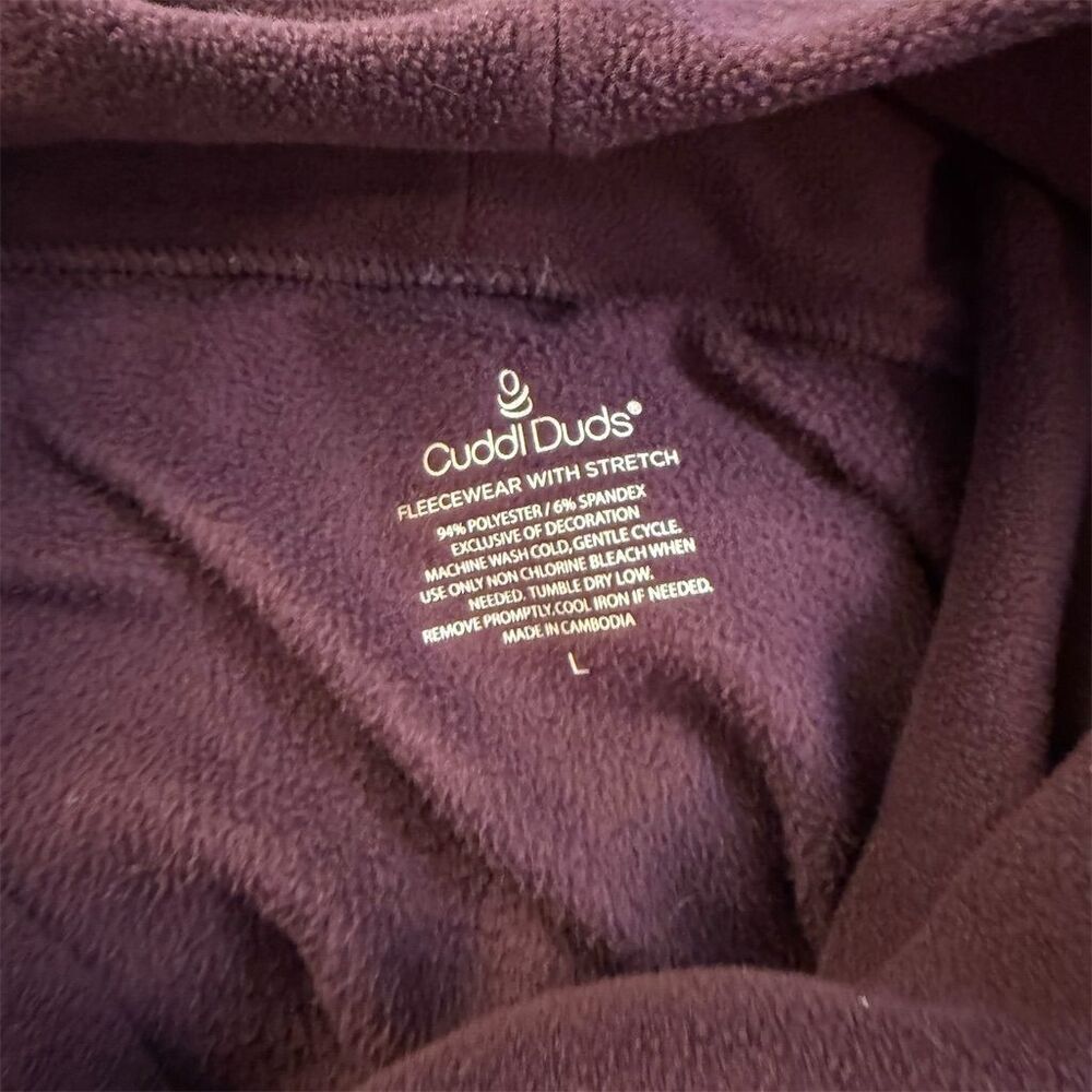 Cuddl Duds Women Burgundy Cowl Neck Hoodie Large - Picture 5 of 5